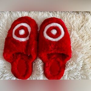 Target Red and White Fuzzy Slippers